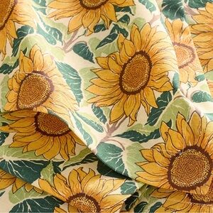 Pottery Barn Sunflower Block Print Napkins